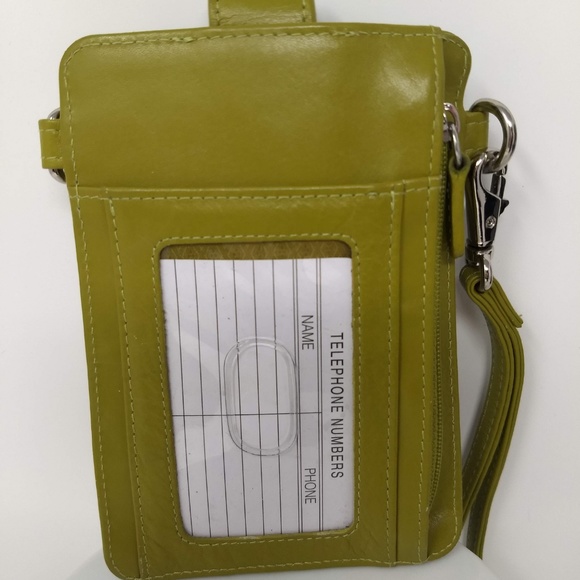 LIME GREEN GENUINE LEATHER PHONE CASE - Picture 2 of 4